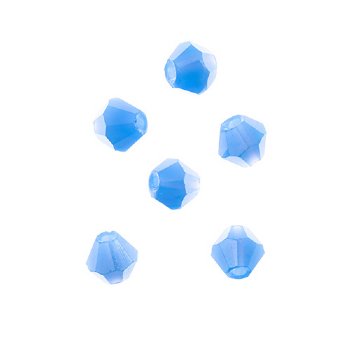 96, 4mm Faceted Opaque Periwinkle Crystal Lane Bicone Beads