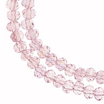 78, 4x6mm Faceted Transparent Pink AB Crystal Lane Donut Rondelle Beads
