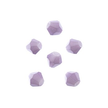 64, 6mm Faceted Opaque Mauve Crystal Lane Bicone Beads