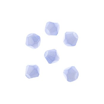 64, 6mm Faceted Opaque Light Periwinkle Blue Crystal Lane Bicone Beads