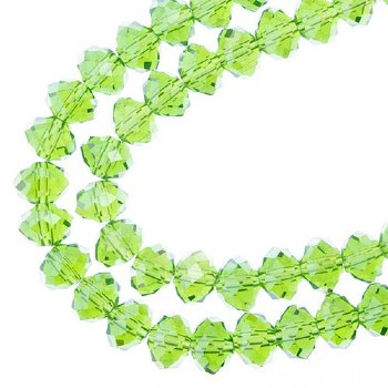 58, 6x8mm Faceted Transparent Green AB Lane Donut Rondelle Beads