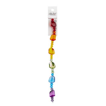 7 Inch Strand Crystal Lane Faceted Rainbow Glass Nuggets and Matching Rondelle Glass Beads