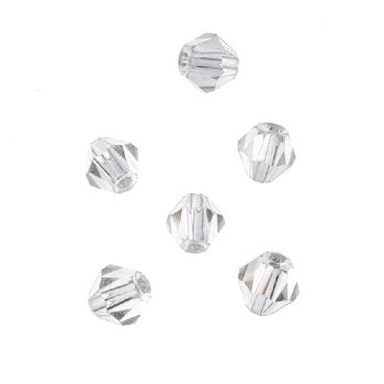44, 8mm Faceted Transparent Crystal AB Crystal Lane Bicone Beads