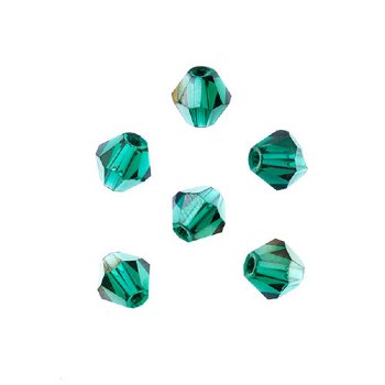 44, 8mm Faceted Transparent Dark Green AB Crystal Lane Bicone Beads