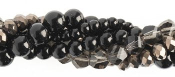 Bat Orchid Crystal Lane 5 Strand Twisted Bead Set