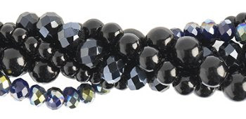 Black Tulip Crystal Lane 5 Strand Twisted Bead Set