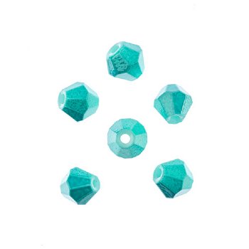 64, 6mm Faceted Opaque Turquoise Blue Crystal Lane Bicone Beads