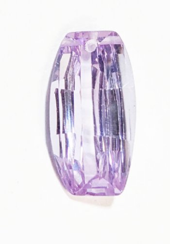 1 20x11mm Faceted Rectangle Drop Violet Cubic Zirconia