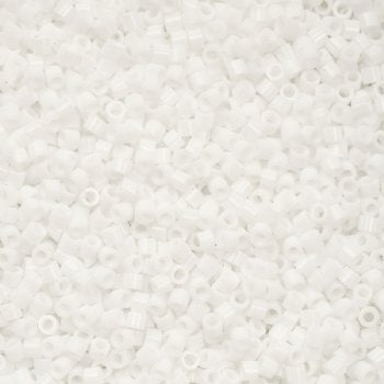 CY-1023 25 Grams of 11/0 Opaque Chalk White Cylin Seed Beads