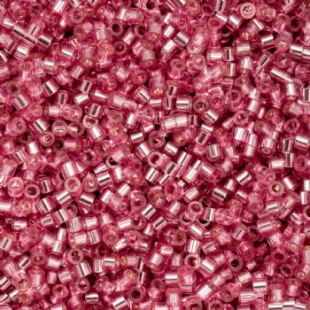 CY-1083 25 Grams of 11/0 Silverlined Dark Pink Rose Cylin Seed Beads