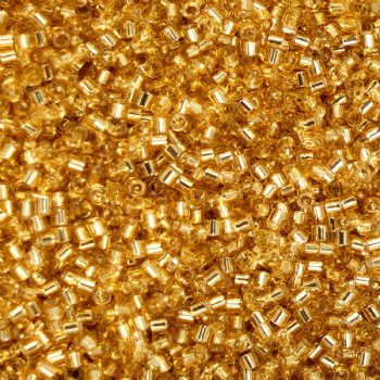 CY-1200 25 Grams of 11/0 Silver Lined Gold Cylin Seed Beads