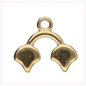 Set of 2, 17.2x15mm Cymbal Kastro II 24kt Gold Ginko Ends