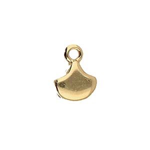 Set of 2, 7.9x10.4mm Cymbal Karavos 24kt Gold Ginko Ends (Loop at Point End)