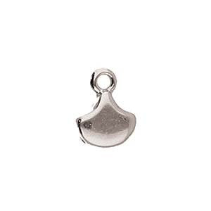Set of 2, 7.9x10.4mm Cymbal Karavos Antique Silver Ginko Ends (Loop at Point End)