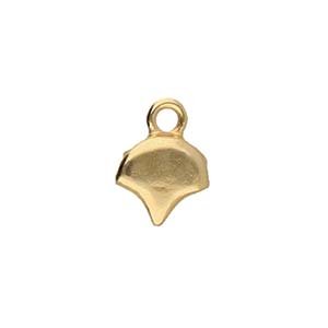 Set of 2, 7.9x10.4mm Cymbal Kastro 24k Gold Ginko Ends (Point Down)