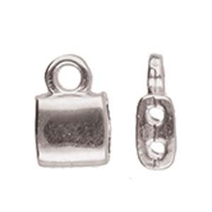 Set of 2, 7x6.5mm Cymbal Piperi Antique Silver Tila Ends