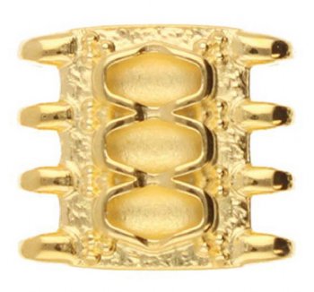1, 15.2x16.5mm Azalas IV 24k Gold Plated Connector Link for Superduo Beads