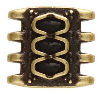 1, 15.2x16.5mm Azalas IV Antique Brass Connector Link for Superduo Beads