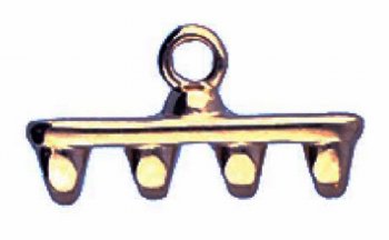 Set of 2, 15.7x8.2mm Cymbal Rozos IV Antique Brass Superduo Ends