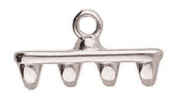 Set of 2, 15.7x8.2mm Cymbal Rozos IV Antique Silver Superduo Ends