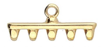 Set of 2, 19.6x8mm Cymbal Rozos V 24k Gold Plate Superduo Ends