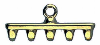 Set of 2, 19.6x8mm Cymbal Rozos V Antique Brass Superduo Ends