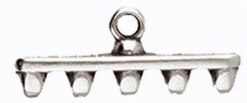 Set of 2, 19.6x8mm Cymbal Rozos V Antique Silver Superduo Ends