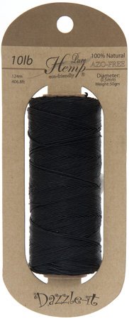 Dazzle_It! 10lb, 406.8 Feet Black Hemp Cord (Spool)