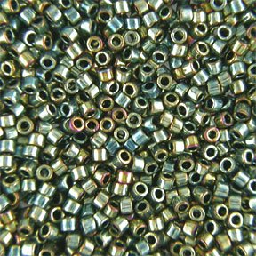 DB-0024 5.2 Grams of 11/0 Metallic Green AB Delica Beads