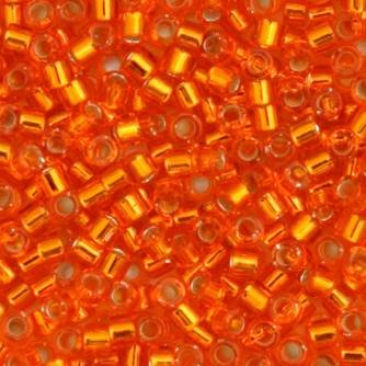 DB-0045 5.2 Grams of 11/0 Silverlined Orange Delica Beads