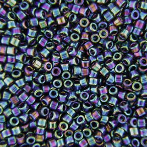 DB-0005 5.2 Grams of 11/0 Opaque Rainbow Iris Black Delica Beads