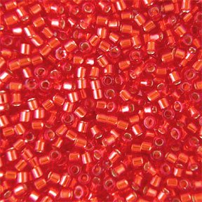 DB-0043 5.2 Grams of 11/0 Silver Lined Red Miyuki Delica Beads