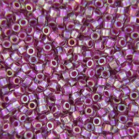 DB-0056 5.2 Grams of 11/0 Lined Rainbow Magenta Miyuki Delica Beads