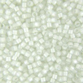 DB-0066 5.2 Grams of 11/0 Lined Rainbow White Miyuki Delica Beads