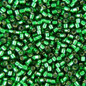 DB-0148 5.2 Grams of 11/0 Silver Lined Christmas Green Miyuki Delica Beads