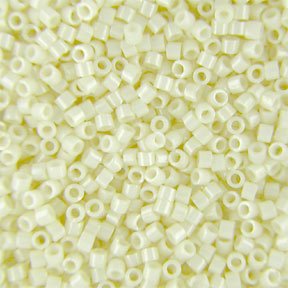DB-0203 5.2 Grams of 11/0 Opaque Rainbow Ceylon Light Yellow Miyuki Delica Beads