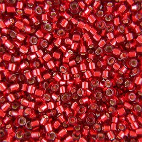 DB-0603 5.2 Grams of 11/0 Dyed Silver Lined Burnt Red Miyuki Delica Beads