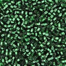 DB-0605 5.2 Grams of 11/0 Dyed Silver Lined Emerald Miyuki Delica Beads