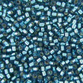 DB-0608 5.2 Grams of 11/0 Dyed Silver Lined Blue Zircon