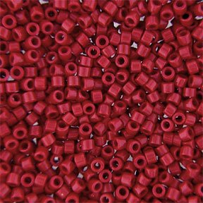 DB-0654 5.2 Grams of 11/0 Dyed Opaque Cranberry Delica Beads