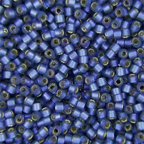 DB-0693 5.2 Grams of 11/0 Semi Matte Silver Lined Medium Blue Delica Beads