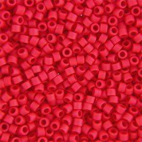 DB-0753 5.2 Grams of 11/0 Matte Opaque Frost Dark Red Miyuki Delica Beads