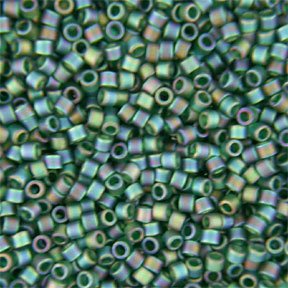 DB-0859 5.2 Grams of 11/0 Matte Transparent Emerald AB Miyuki Delica Beads