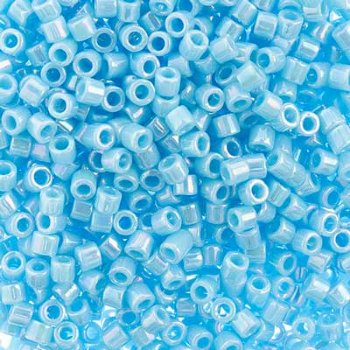 DB10-0164 5.2 Grams of 10/0 Opaque Light Blue AB Delica Beads