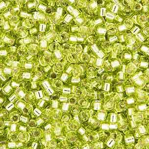 DB-0147 5.2 Grams of 11/0 Transparent Silverlined Chartreuse Delica Beads