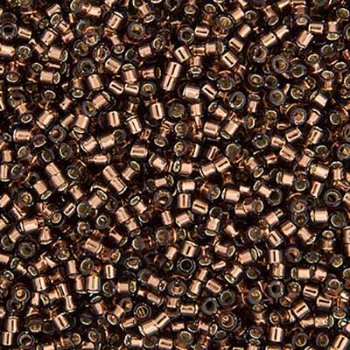 DB-0150 5.2 Grams of 11/0 Transparent Silverlined Brown Delica Beads