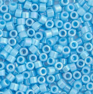 DB-0164 5.2 Grams of 11/0 Opaque Light Blue AB Delica Beads