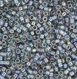 DB-0179 5.2 Grams of 11/0 Transparent Light Grey AB Delica Beads