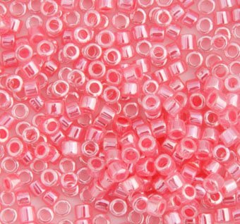 DB-0236 5.2 Grams of 11/0 Crystal Rose Lined Ceylon Miyuki Delica Beads