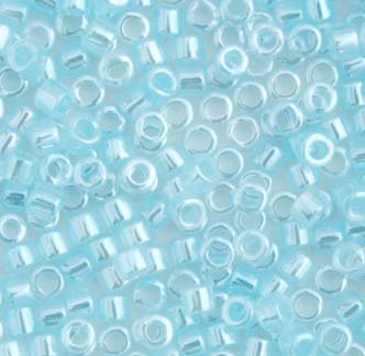 DB-0239 5.2 Grams of 11/0 Crystal Light Aqua Lined Ceylon Miyuki Delica Beads